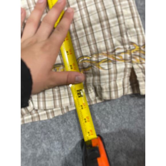 Vintage 90s U-Kan-B-U Button Up Shirt Boys Large Brown Plaid Grunge Gothic Work - Picture 3 of 5